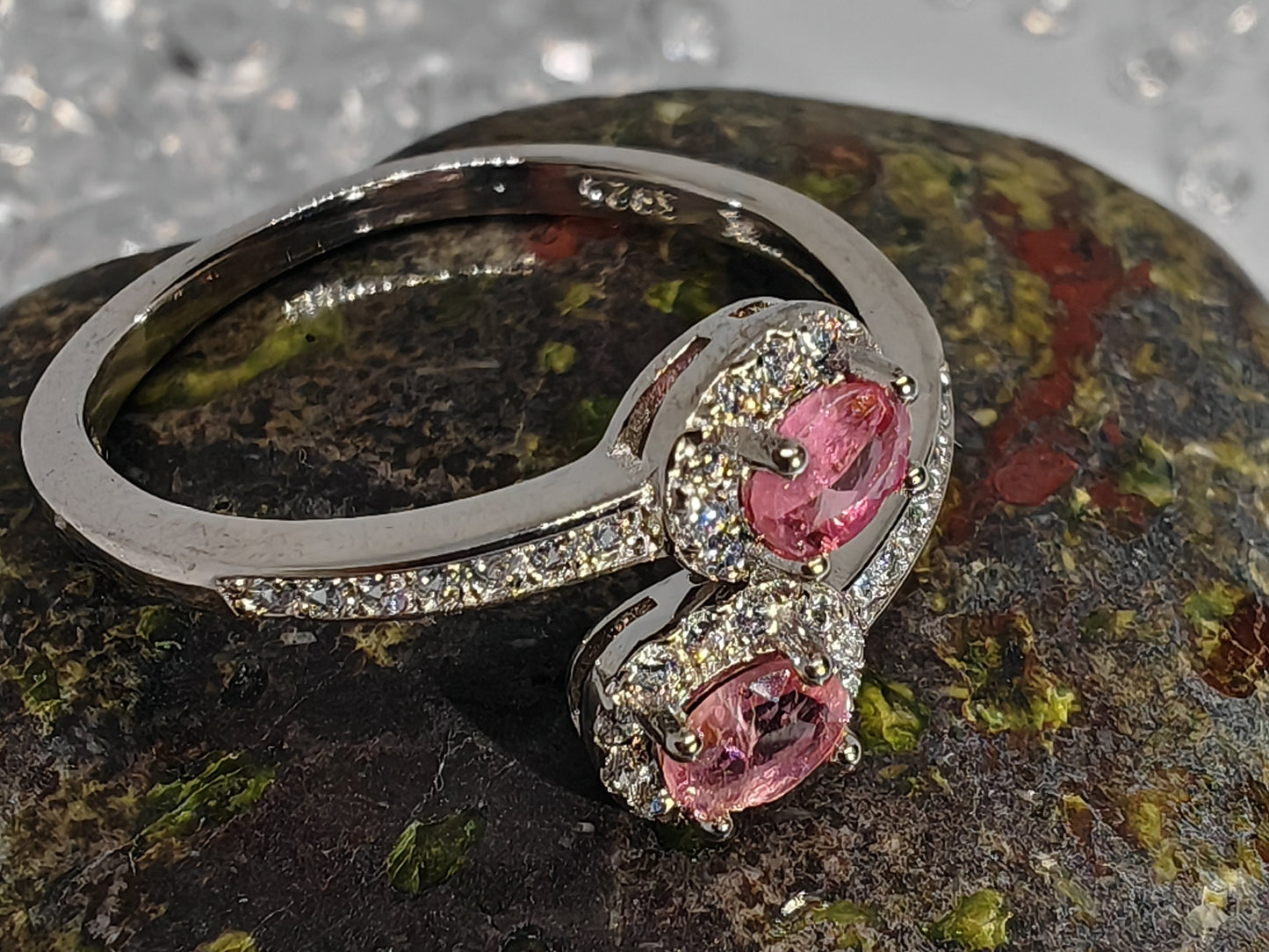 Tourmaline Twins - Sterling Silver Adjustable Ring up to Size T