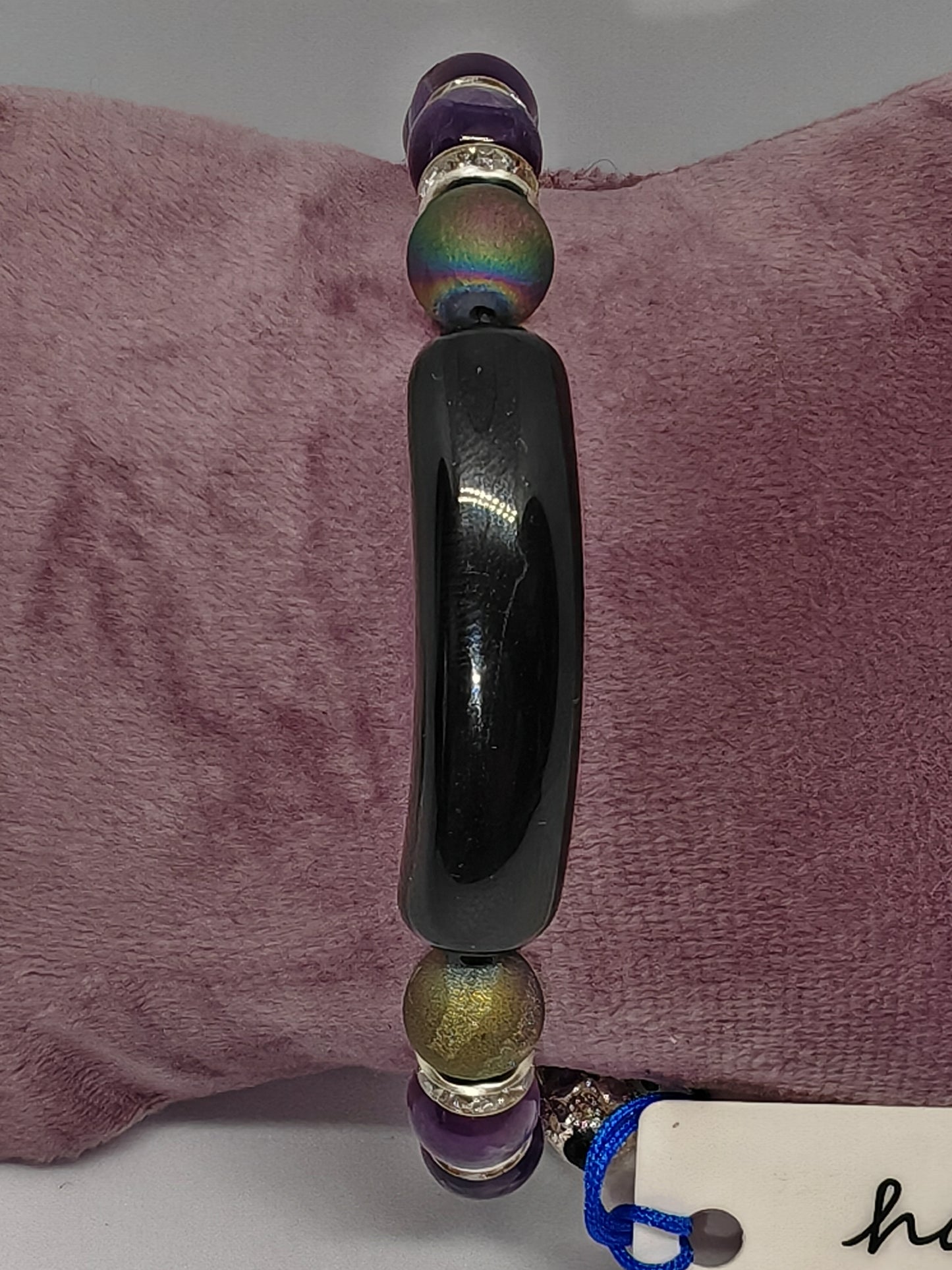 The Obsidian Peacock - Handmade Adjustable Braclet