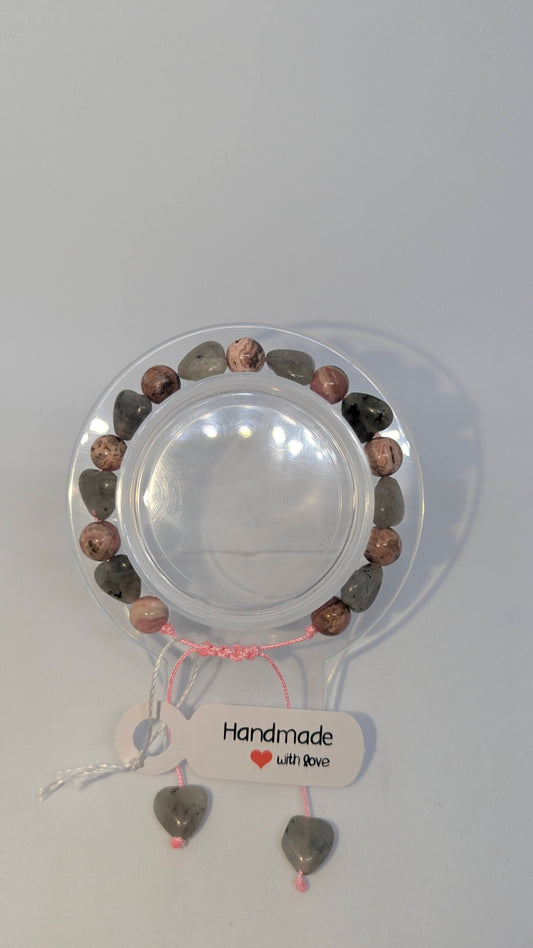 Labradorite Hearts & Pink Chaloncy