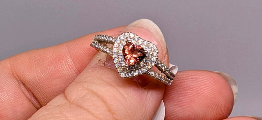 Heart of Diamonds - Tourmaline and Cubic - Adjustable up to Size S