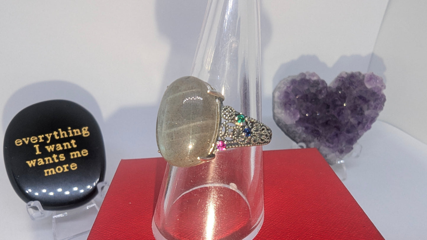 Labradorite and the Stones - adjustable up to a size T