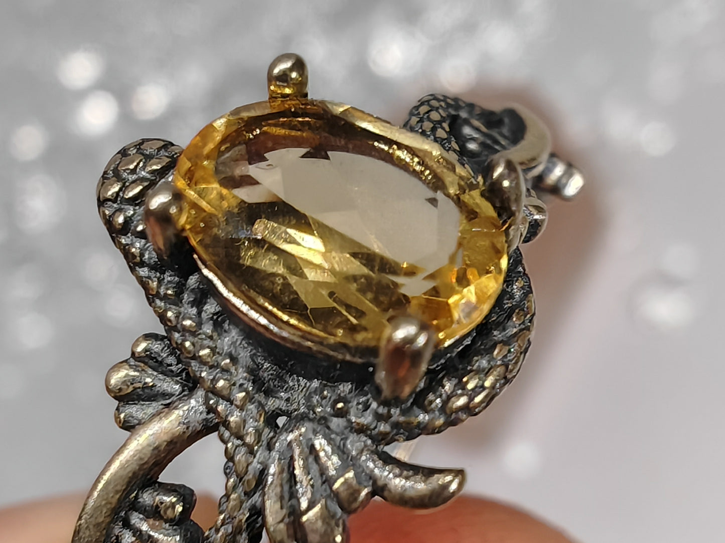 The Snakes Treasure - Sterling Silver Adjustable Ring up to Size T