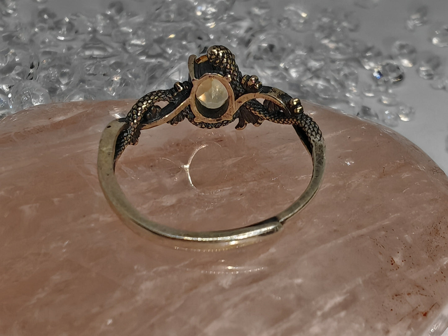 The Snakes Treasure - Sterling Silver Adjustable Ring up to Size T