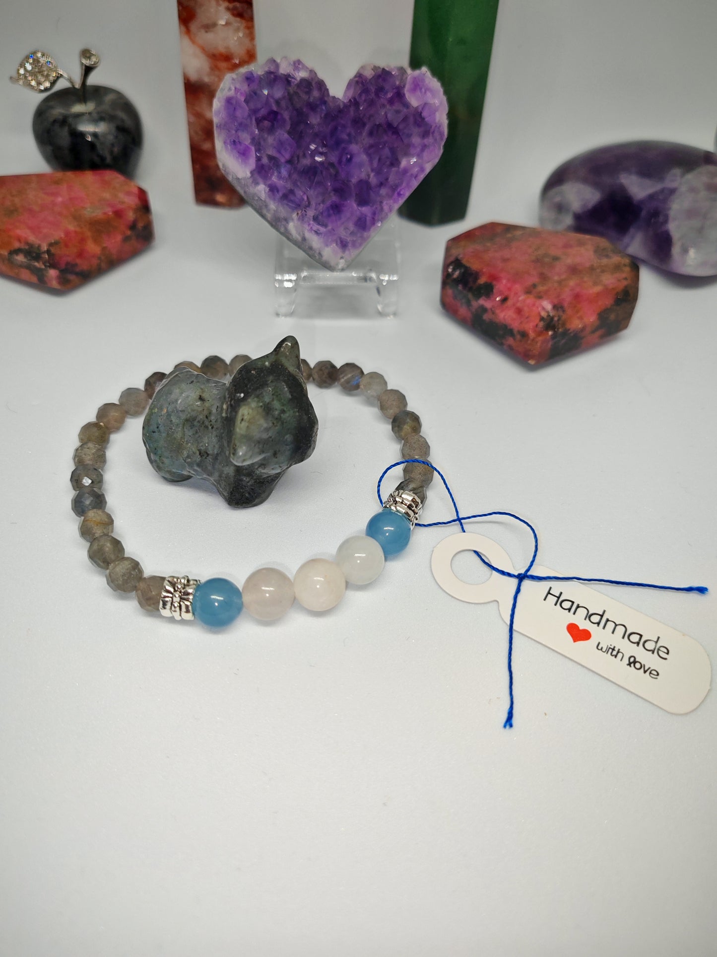 Grey Labradorite & Aquamarine
