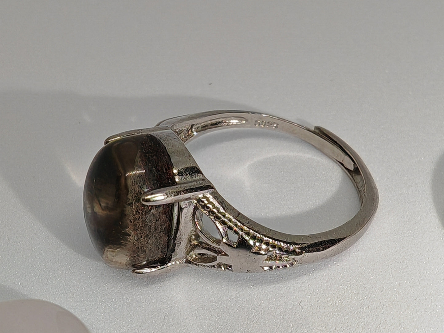 Garden Quartz - Sterling Silver Adjustable Ring up to Size (R)