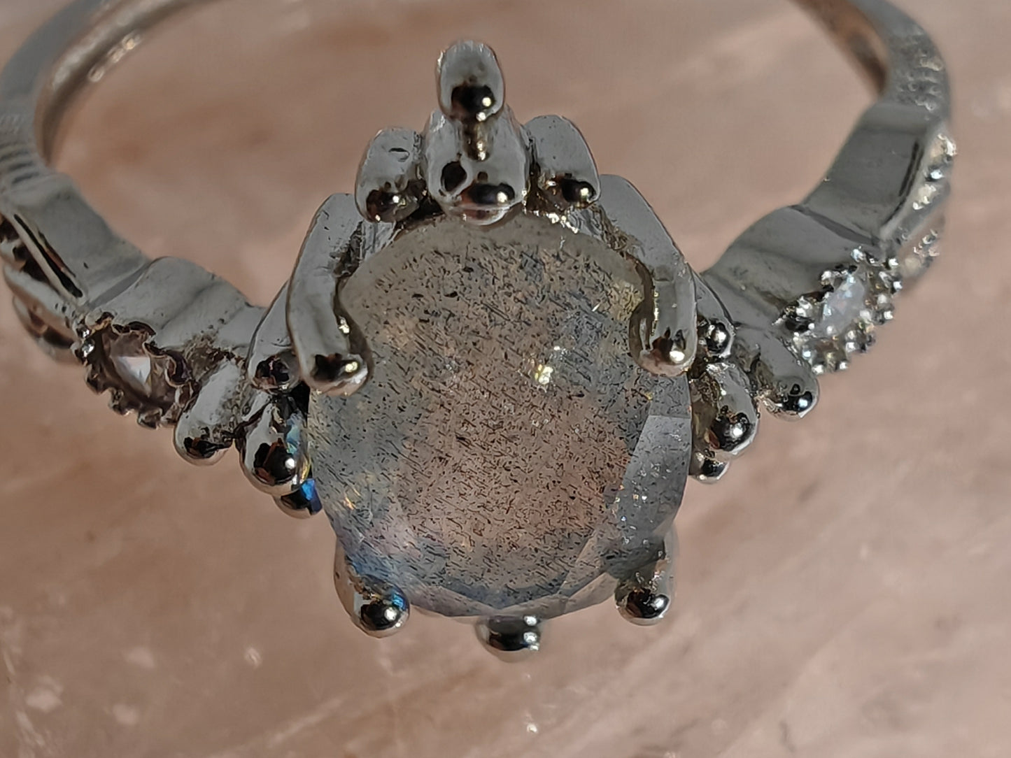 Mirror Mirror - Lab - Sterling Silver Adjustable Ring up to Size S