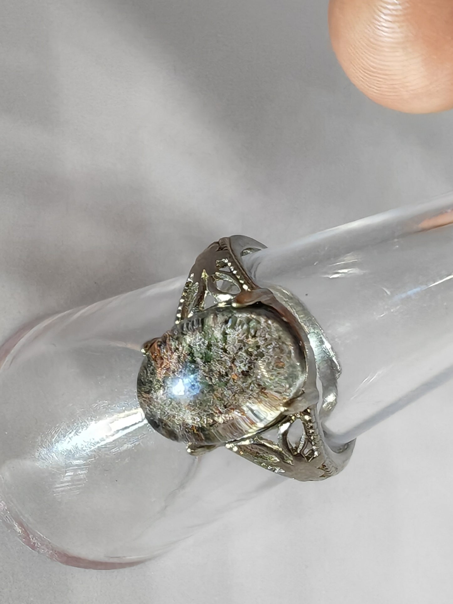 Garden Quartz - Sterling Silver Adjustable Ring up to Size (R)