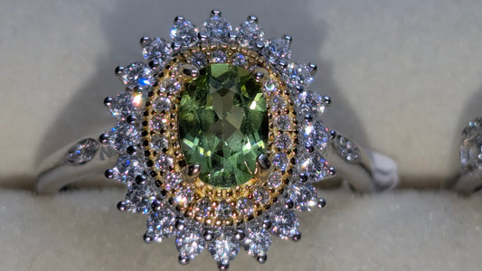 Peridot Sunshine - Sterling Silver Adjustable Ring up to Size T