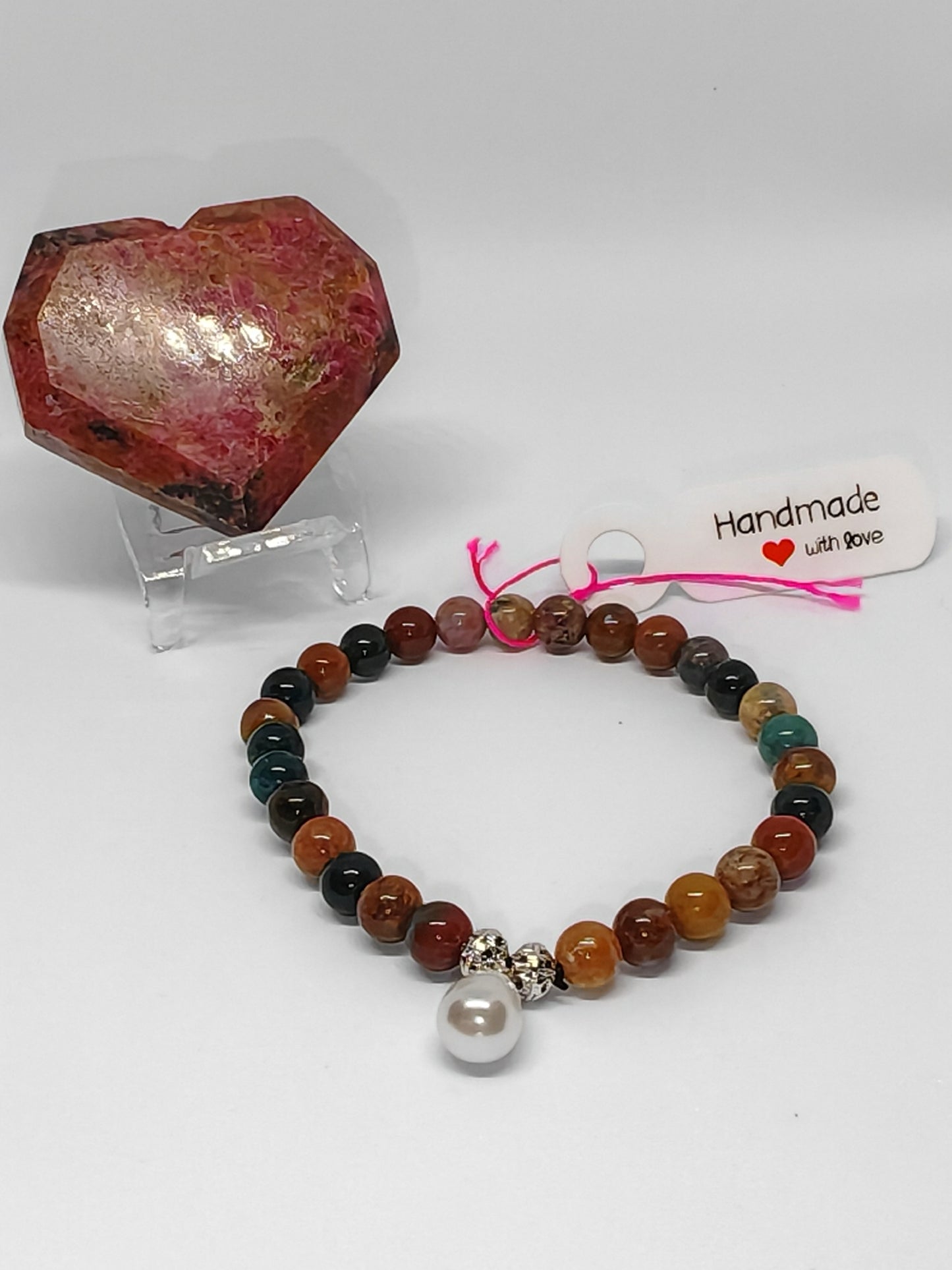 Ocean Agate Pearl - Mixed Colour Agate Stones and Pearl Finish