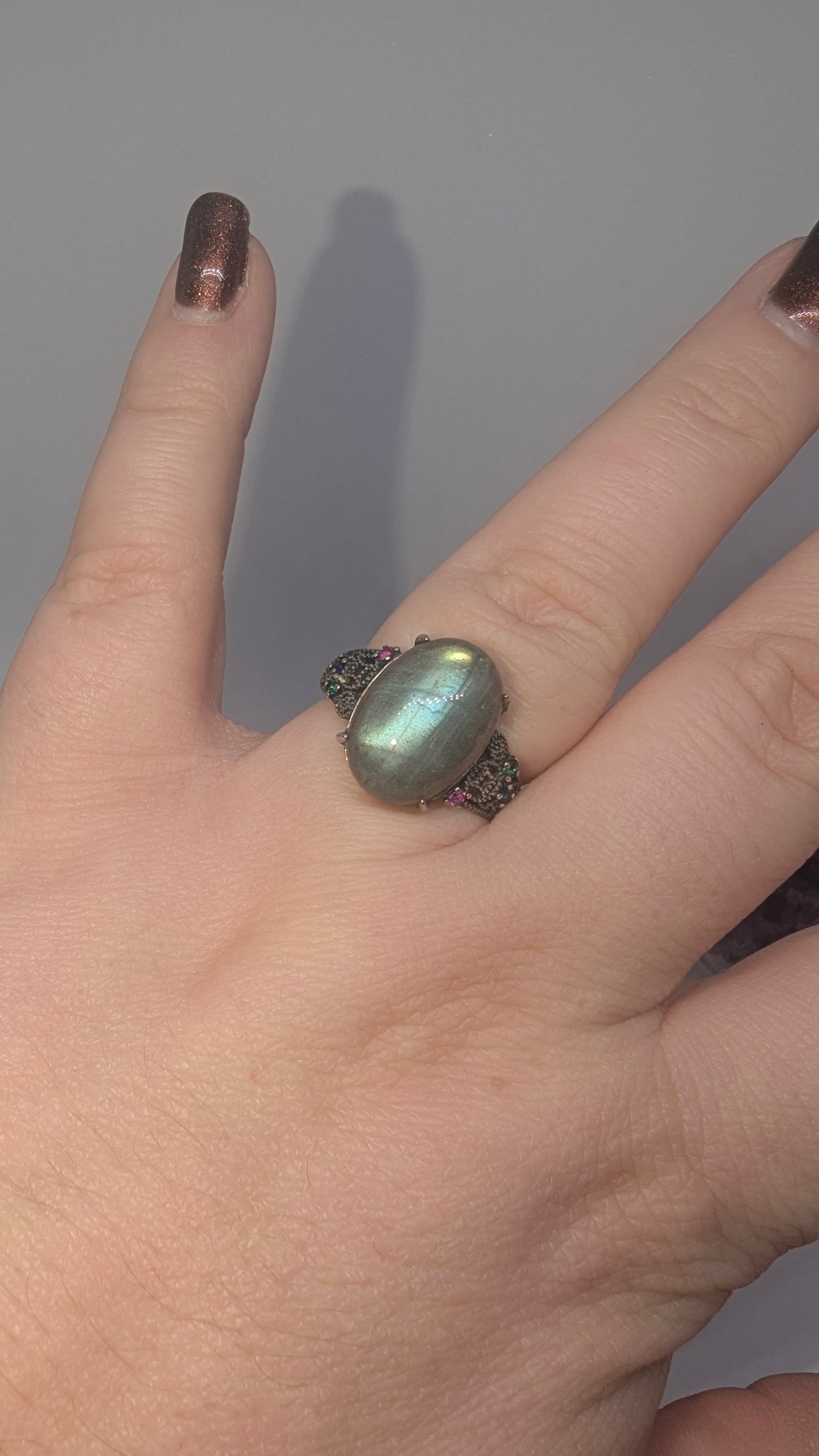 Labradorite and the Stones - adjustable up to a size T