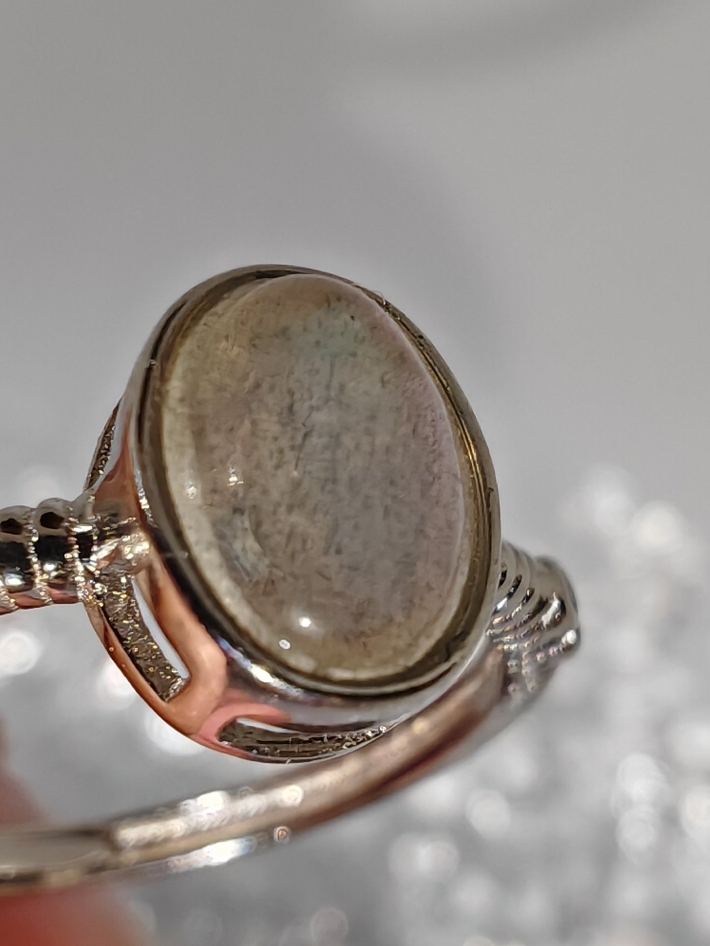 Elegant Lab - Sterling Silver Adjustable Ring up to Size R