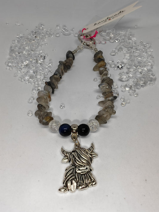 Highland Cow Phone Charm Wristlet