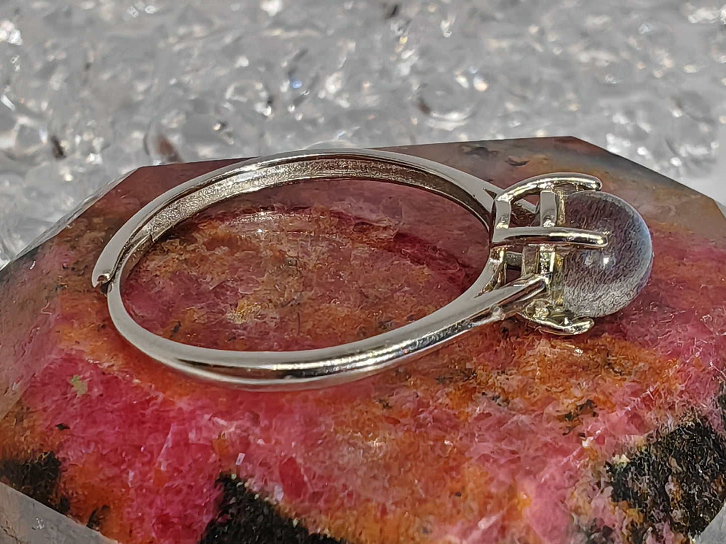 Labradorite Globes - Sterling Silver Adjustable Ring up to Size R