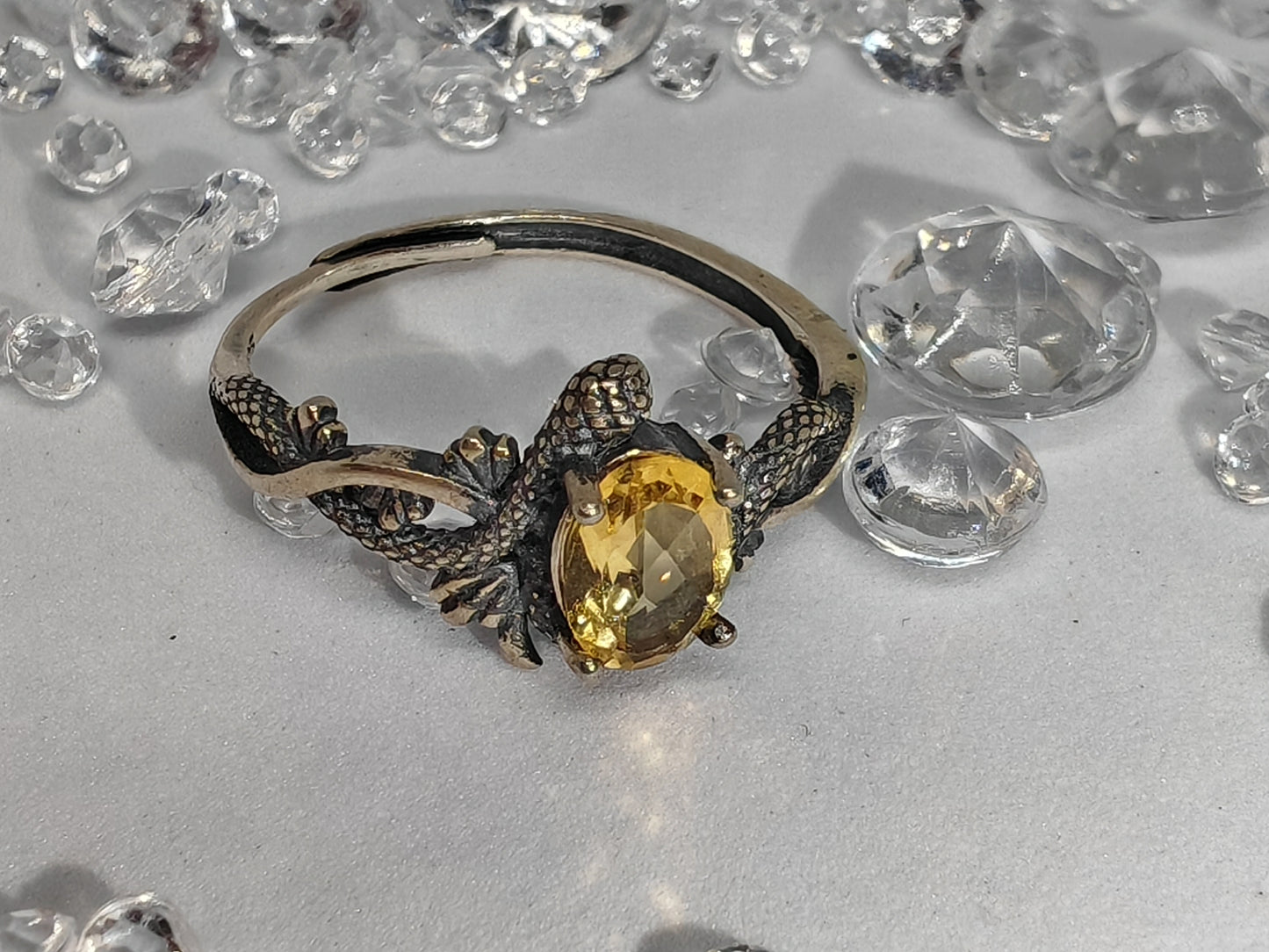 The Snakes Treasure - Sterling Silver Adjustable Ring up to Size T