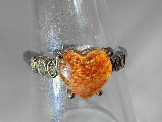 Sunstone Love - Sterling Silver Adjustable Ring up to Size (R)