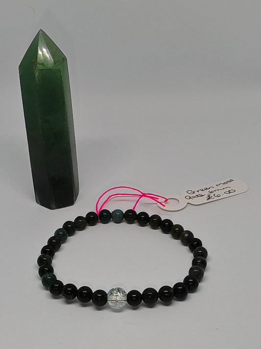 Green Moss with clear quarts