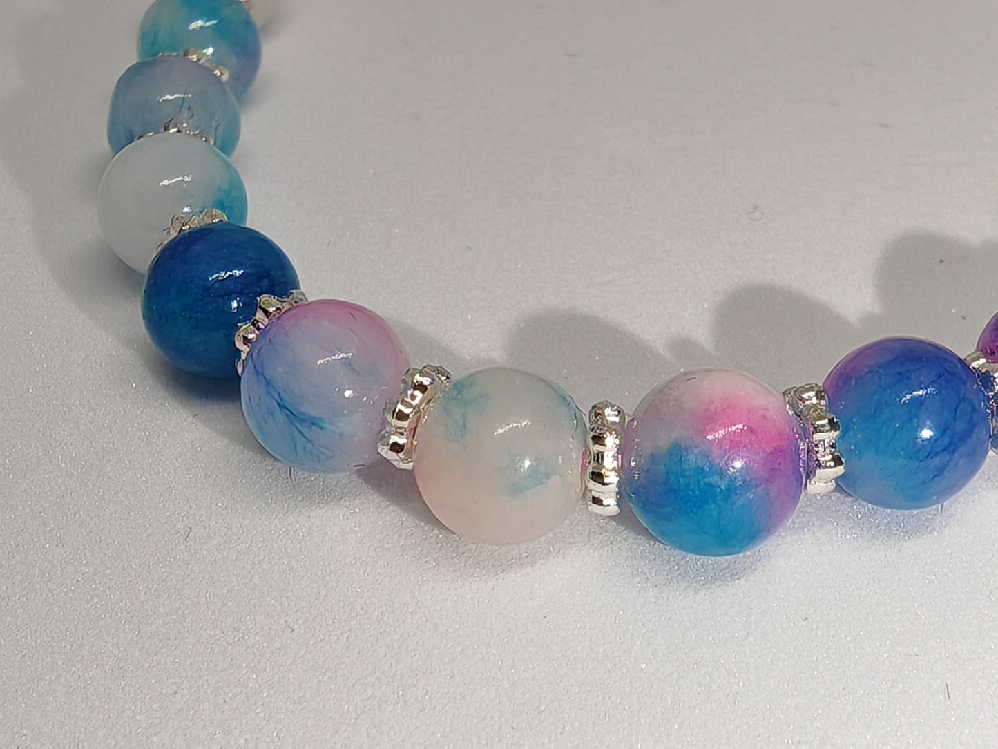 Red/blue Chalcedony natural stone bracelet