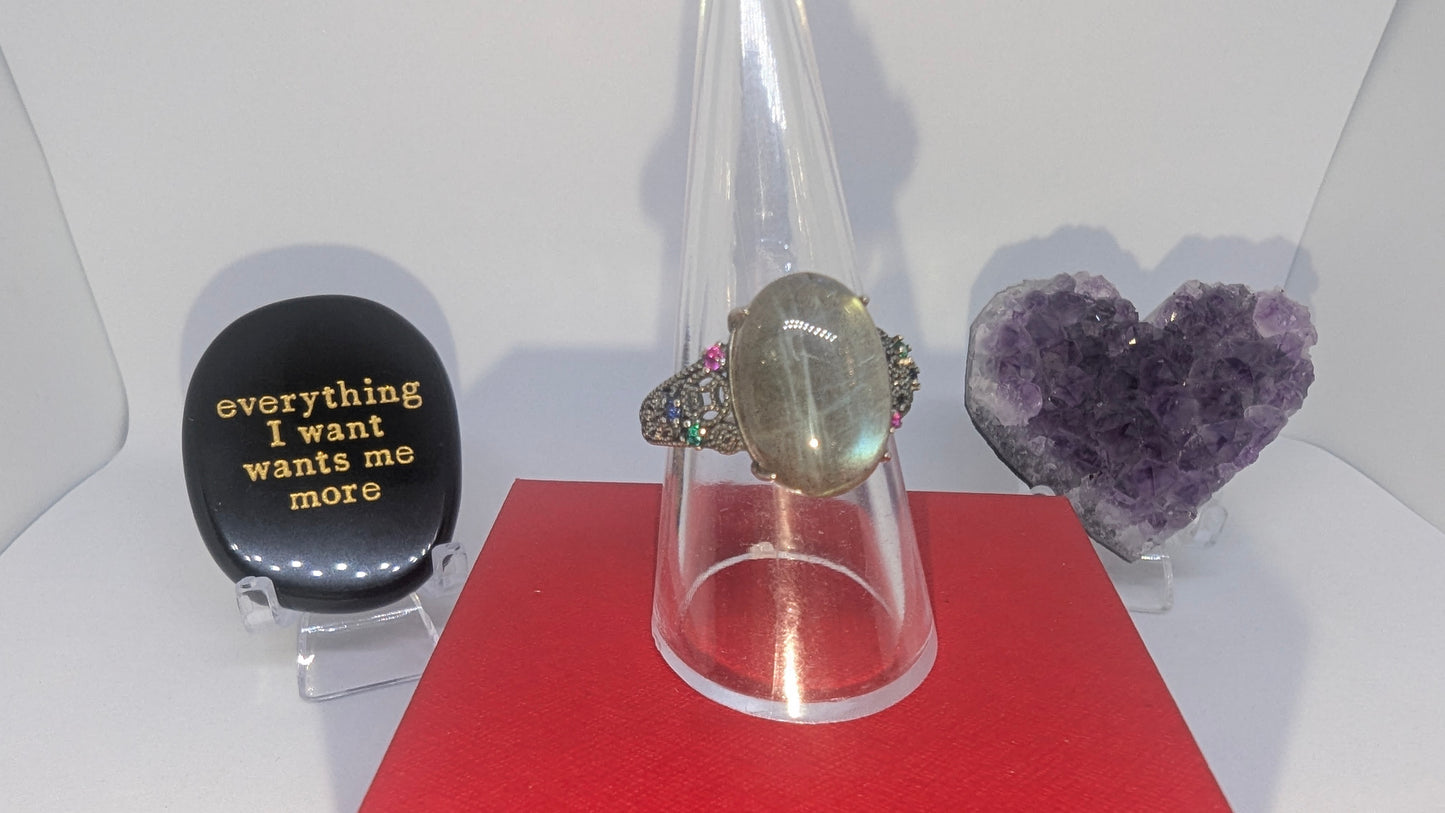 Labradorite and the Stones - adjustable up to a size T