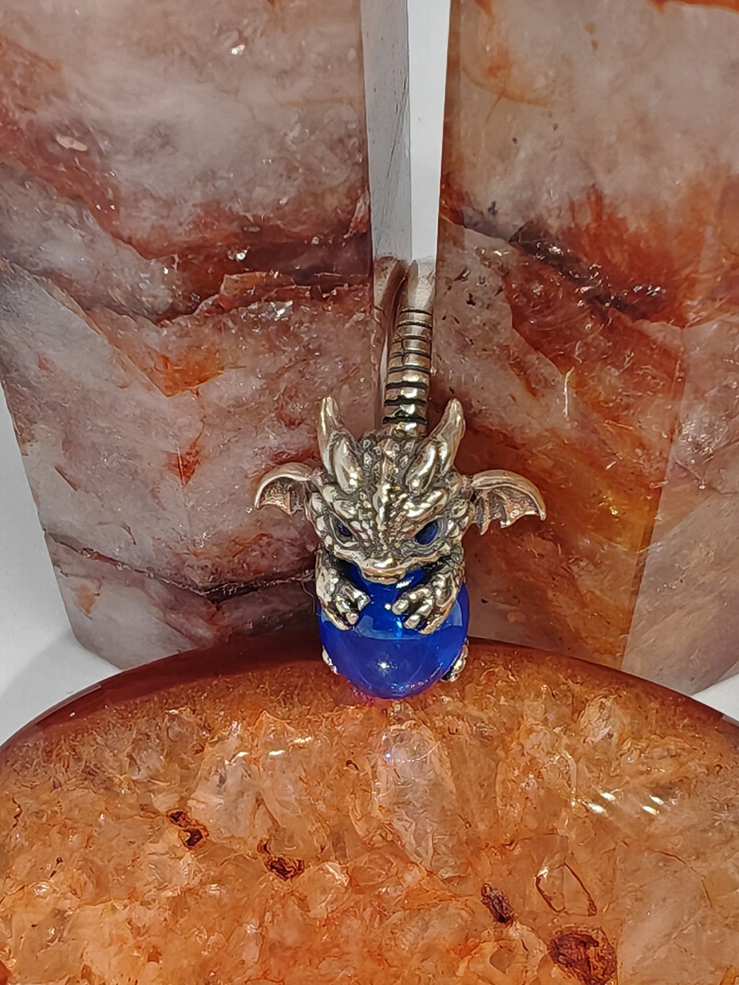 The Dragon and the Egg - Sterling Silver Adjustable Ring (up to U) with Moon Stone or Blue Star Ruby