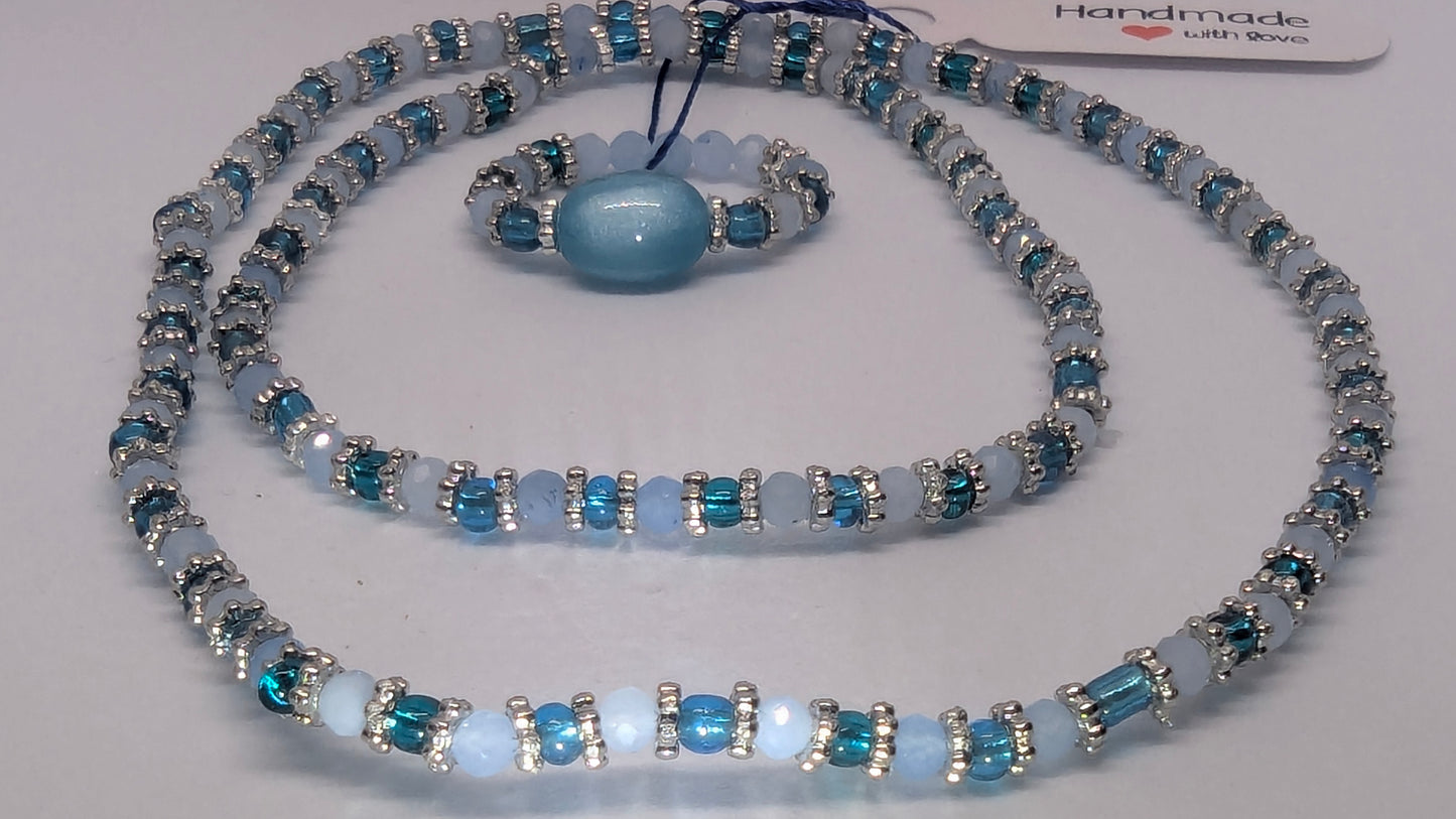 Aquamarine Set - Ring, Bracelet and Anklet