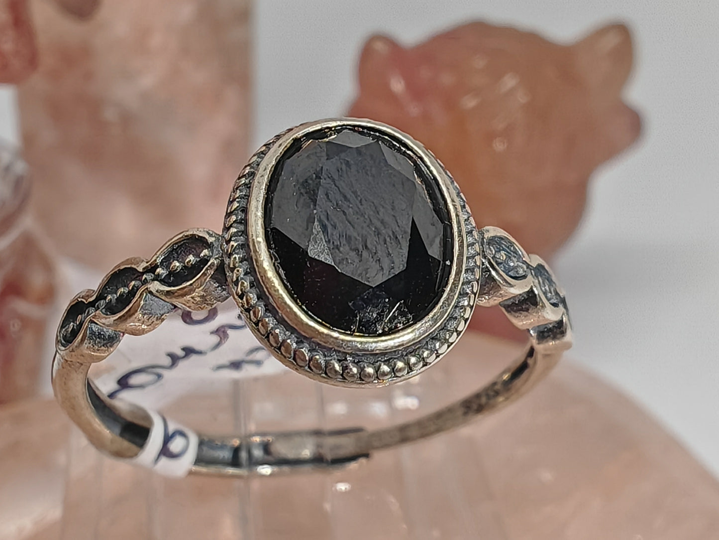 Oval Amethyst/ Sunstone/ Garnet Vintage - A Vintage Look with a Beaded Frame up to Size (R)